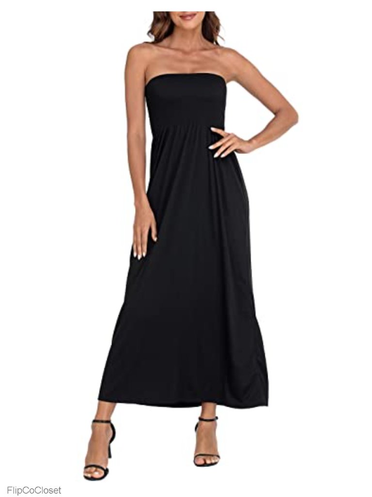 Strapless Maxi Dress Plus Size Smocked Tube Top Boho Summer Coverup